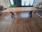 Te koop eikenhouten eettafel, Eikenhout, 200 cm of meer, Zo goed als nieuw, Rechthoekig