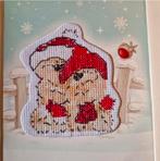 Fizzy moon kaartje geborduurd, Hobby en Vrije tijd, Ophalen of Verzenden, Zo goed als nieuw, Borduurpakket