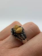 X37 Prachtige zilveren grandel ring maat 18, Sieraden, Tassen en Uiterlijk, Antieke sieraden, Ophalen of Verzenden, Zilver, Ring