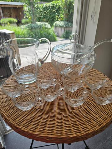 Luxe 11-delige antieke glazen bowl set beschikbaar voor biedingen