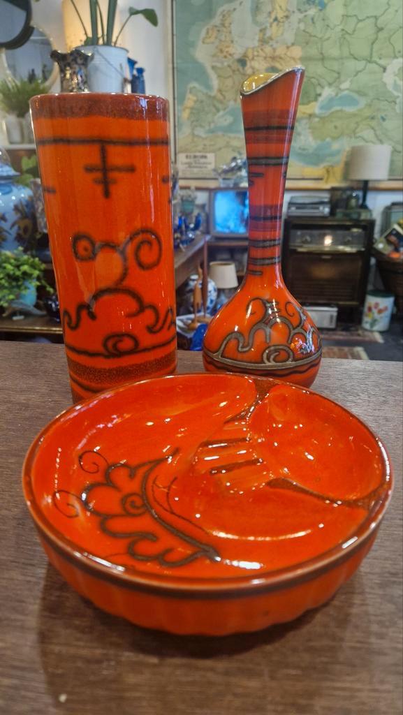 Flora Holland Keramiek Oranje Set, Antiek en Kunst, Antiek | Vazen, Ophalen of Verzenden