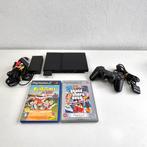 PlayStation 2 Slim Zwart | met accessories, Spelcomputers en Games, Spelcomputers | Sony PlayStation 2, Zwart, Met games, Ophalen of Verzenden