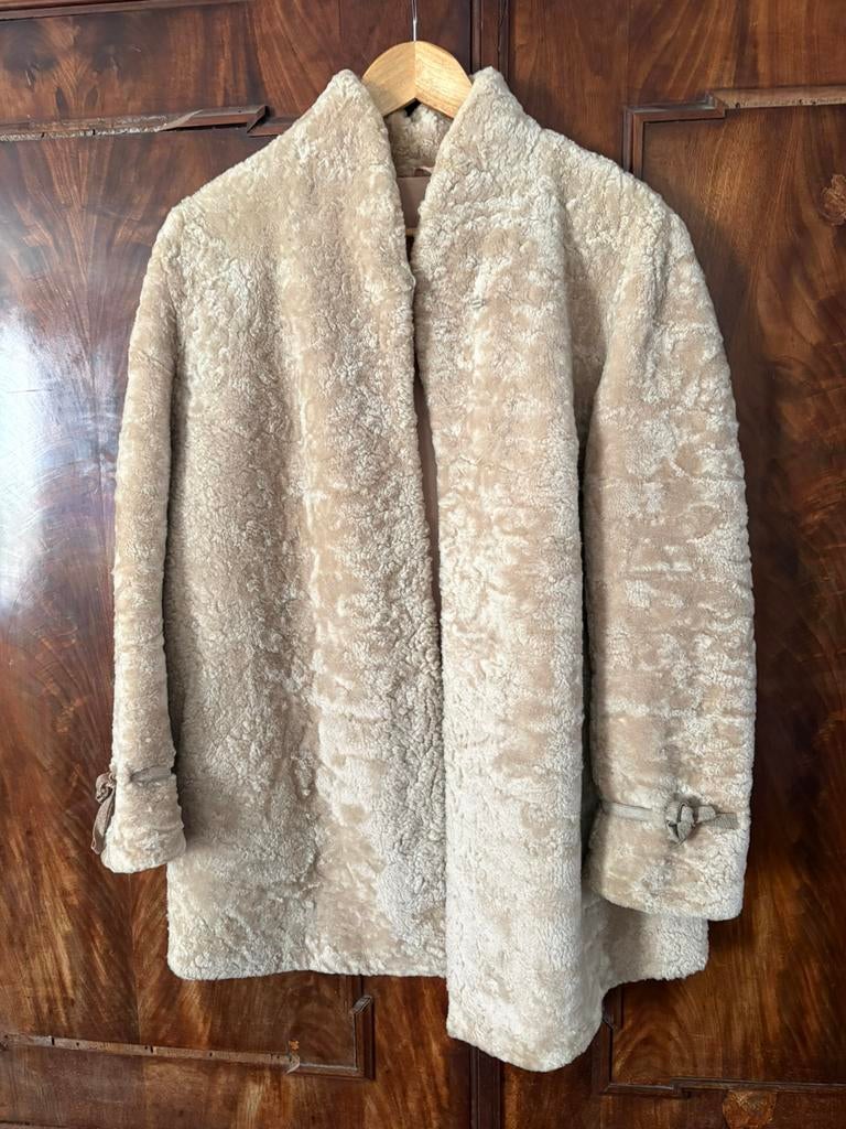 Bontjas echte schaapswol, vintage, maat M, Kleding | Heren, Ophalen of Verzenden, Zo goed als nieuw, Maat 52/54 (L)