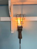 Industriële brocante looplamp mancave kooilamp vintage, Ophalen of Verzenden