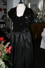 Feestelijke zwarte jurk met Bolero, pailletten, tule maat 36, Kleding | Dames, Verzenden, Zwart, Zo goed als nieuw, Maat 36 (S)