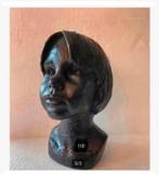 Brocante Zwaar stenen beeld, hoofd meisje vrouw, 26 cm, Antiek en Kunst, Ophalen of Verzenden
