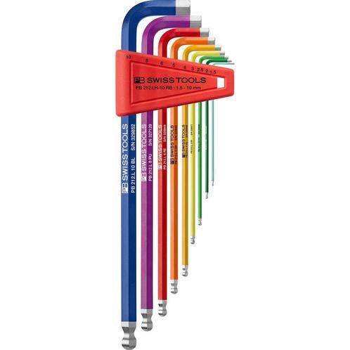 PB Swiss Tools 212.LH-10 RB, rainbow inbussleutelset, lang, Auto diversen, Autogereedschap, Nieuw, Ophalen of Verzenden