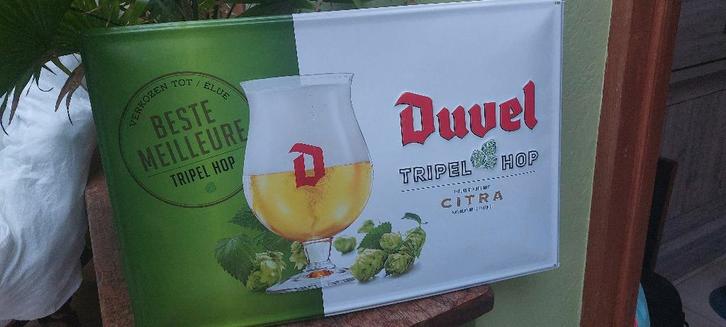 Groot reclamebord Duvel (60 x 40 cm), Verzamelen, Biermerken, Nieuw, Reclamebord, Plaat of Schild, Duvel, Ophalen of Verzenden
