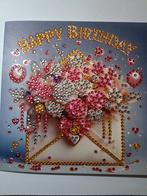 Diamond painting kaart happy birthday bloemen, Ophalen of Verzenden, Nieuw, Overige thema's