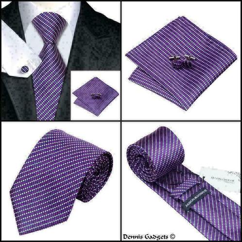 Dennis Gadgets: 100 % zijden stropdas ( 3 delig !! ) DG0471, Kleding | Heren, Stropdassen, Nieuw, Met patroon, Paars, Ophalen of Verzenden