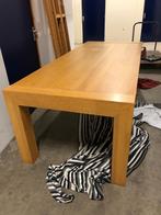 Grote blank eiken eettafel, Ophalen, Strak modern, 100 tot 150 cm, Eikenhout