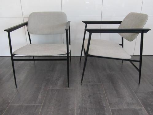 Ethnicraft DC lounge chair - topdesign en zitcomfort !, Huis en Inrichting, Stoelen, Gebruikt, Eén, Hout, Metaal, Stof, Grijs