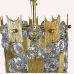 Vintage palwa lamp70's brutalist messing kristal mid century, Ophalen of Verzenden, Zo goed als nieuw, Glas