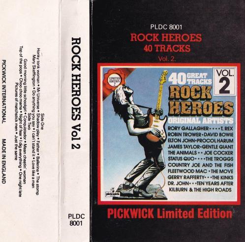 Cassettebandje Various – Rock Heroes Vol. 2 [oa David Bowie], Cd's en Dvd's, Cassettebandjes, Gebruikt, Origineel, Rock en Metal