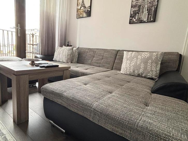 Hoekbank met spaarfunctie inclusief opbergkist 270cm, Huis en Inrichting, Banken | Complete zithoeken, Gebruikt, Stof, Overige materialen