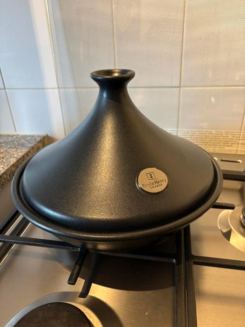 EMILE HENRI tajine 32 cm aardewerk zwart, Huis en Inrichting, Keuken | Potten en Pannen, Zo goed als nieuw, Overige typen, Overige materialen