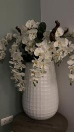 Zijde orchideeën in grote vaas, Ophalen of Verzenden, Zo goed als nieuw