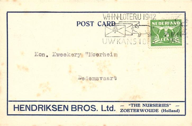 Hendriksen Bros. Ltd., Zoeterwoude - 03.194 - Post card, Postzegels en Munten, Brieven en Enveloppen | Nederland, Briefkaart, Ophalen of Verzenden
