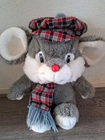 Vintage knuffel muis Schotse pet en das 40 cm, Ophalen of Verzenden, Zo goed als nieuw, Overige typen