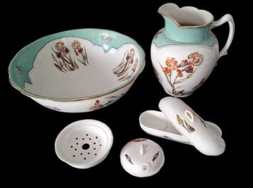 Antiek vierdelig lampetstel - Mouzin Lecat & Cie (1890-1910) beschikbaar voor biedingen