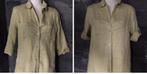 Puur linnen Safari lichtgroene blouse tuniek, Kleding | Dames, Ophalen of Verzenden, Zo goed als nieuw, Maat 38/40 (M), Groen