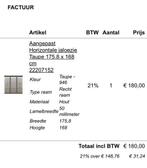 Grijs/taupe jaloezie, Tuin en Terras, Ophalen, Zo goed als nieuw