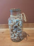 Glazen pot met schelpen decoratie, Antiek en Kunst, Ophalen of Verzenden