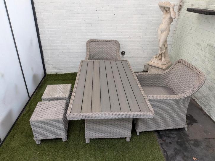 Luxe Wicker Loungeset 6-delig - Zeer Netjes!, Tuin en Terras, Tuinsets en Loungesets, Zo goed als nieuw, Loungeset, Wicker, 7 zitplaatsen