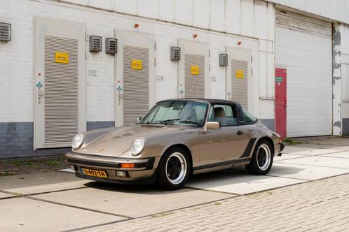 Porsche 911 3.2 Targa 1984 'Platin Metallic', Auto's, Porsche, Bedrijf, Benzine, Cabriolet, Handgeschakeld, Geïmporteerd, Bruin