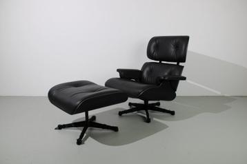 Vitra Eames Lounge Chair met Ottoman XL, All Black beschikbaar voor biedingen