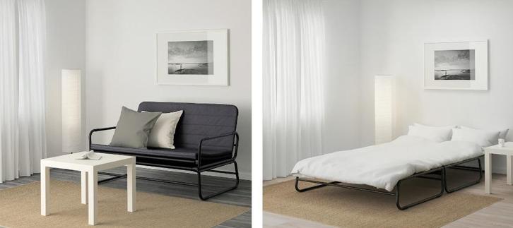 Handig en compact slaapbankje Ikea Hammarn, Huis en Inrichting, Slaapkamer | Slaapbanken, Zo goed als nieuw, 140 cm, Tweepersoons