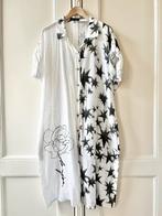 Made in Italy lange blouse/tuniek wit/zwart, One Size (ruim), Kleding | Dames, Blouses en Tunieken, Ophalen of Verzenden, Zo goed als nieuw