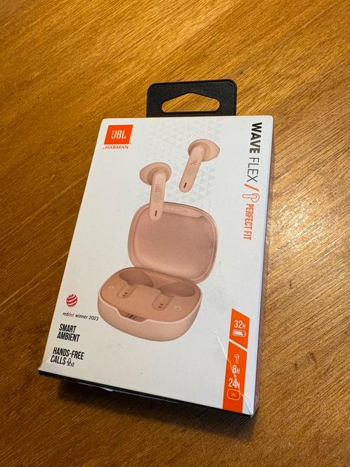 JBL Wave Flex, beige, Telecommunicatie, Mobiele telefoons | Oordopjes, Zo goed als nieuw, Bluetooth, Ophalen of Verzenden