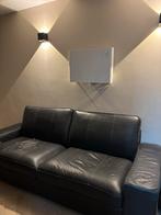Bankstel leer 2 zits, Ophalen, Gebruikt, 75 tot 100 cm, Leer