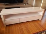 Witte TV meubel met 3 lades, Ophalen, Overige materialen, Gebruikt, 100 tot 150 cm
