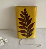 Vintage Radiator Verdamper - okergeel met bruin bladmotief, Ophalen of Verzenden