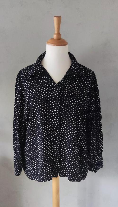 Miss Etam Plus zwarte blouse maat 52 viscose, Kleding | Dames, Grote Maten, Zo goed als nieuw, Blouse of Tuniek, Zwart, Ophalen of Verzenden