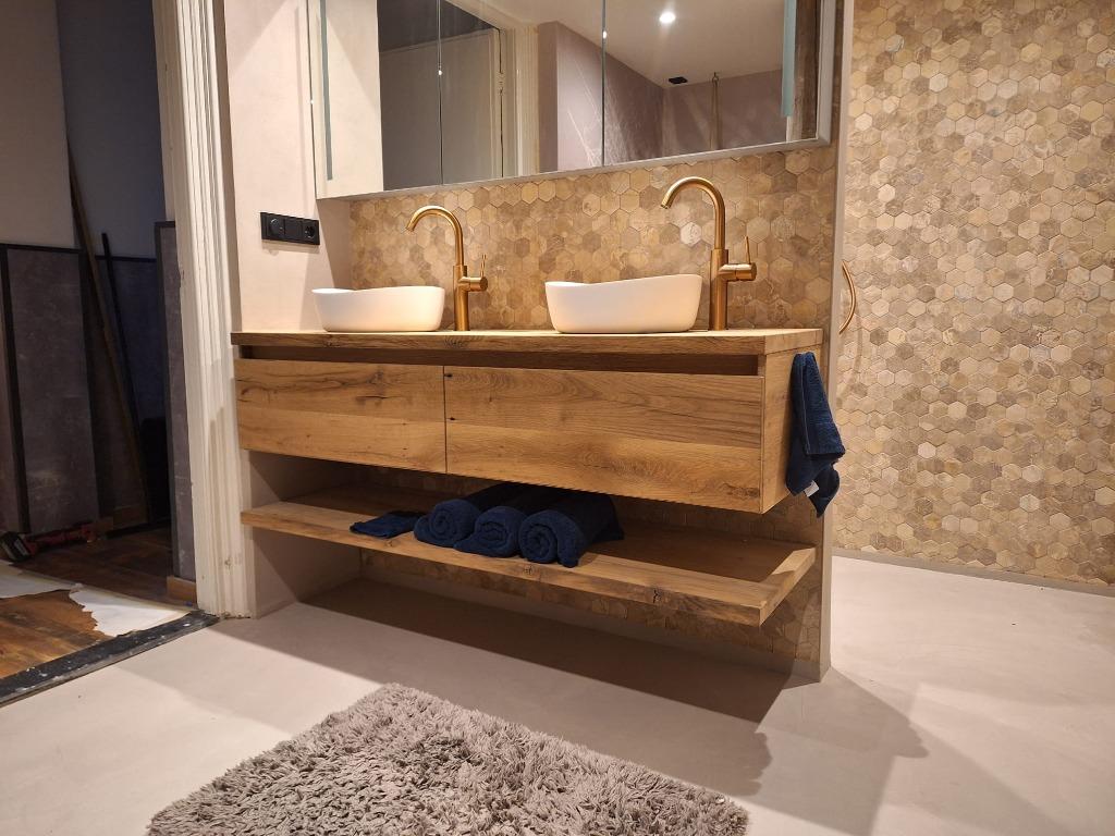 Badkamermeubel oud eiken op maat | Authentiek & stijlvol, 200 cm of meer, 75 cm of meer, Overige typen, Nieuw