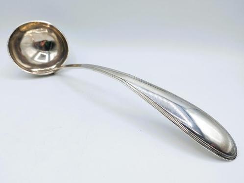 Zilveren soeplepel met parelrand, M. Logerath, Amsterdam, Antiek en Kunst, Antiek | Goud en Zilver, Zilver, Verzenden