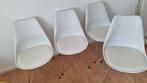 4 Kunstof kuipstoelen, Ophalen, Gebruikt, Wit