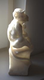 Albast aap E. Brunelleschi, handgemaakt beeldje, Antiek en Kunst, Kunst | Beelden en Houtsnijwerken, Ophalen of Verzenden