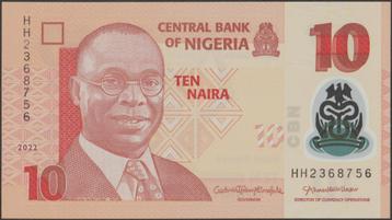 Nigeria 10 naira 2022 UNC p.39m (# 483) beschikbaar voor biedingen