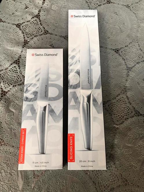 Set van 2 swiss diamond keukenmessen allebei nieuw‼️, Huis en Inrichting, Keuken | Bestek, Nieuw, Rvs of Chroom, Ophalen of Verzenden