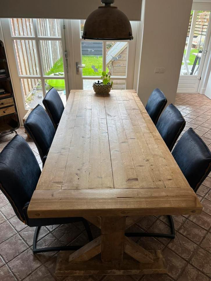 Eetkamer stoelen donker blauw Eleonora, Huis en Inrichting, Stoelen, Zo goed als nieuw, Vijf, Zes of meer stoelen, Blauw, Ophalen