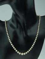 Akoya parel ketting 14k gouden sier slot dames vintage fraai