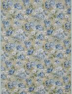 13993 behang blauwe bloemen op jute vintage landelijk swiet, Huis en Inrichting, Stoffering | Behang, Verzenden, Minder dan 10 m²