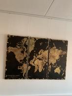 Prachtige drieluik map of the world, Huis en Inrichting, Ophalen, Zo goed als nieuw