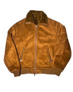 R.E.A. Bruin/Beige Suede Bomber Jas - Vintage, Ophalen of Verzenden, Zo goed als nieuw, Overige maten, Bruin