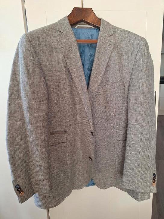 Carl Gross colbert maat 28. Beige. Scheerwol met linnen, Kleding | Heren, Kostuums en Colberts, Gedragen, Maat 56/58 (XL), Beige