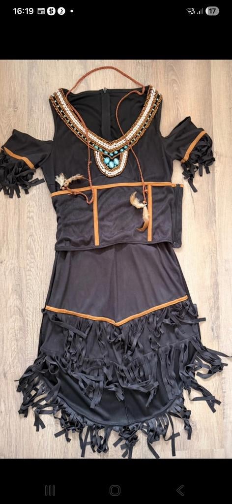 Indianen Jurkje Maat M met corset en veren hoofdband, Kleding | Dames, Carnavalskleding en Feestkleding, Maat 38/40 (M), Carnaval